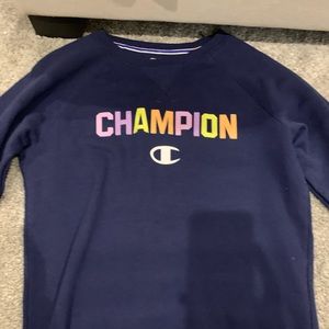 women’s navy blue Champion crewneck